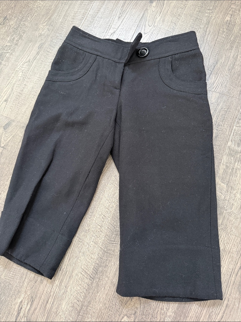 H&M Black Tailored Pull-On Shorts with Button Waist